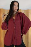 Suki Night Sky Peasant Blouse Burgundy